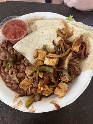 tofu fajitas  at Veg Out in Haiku