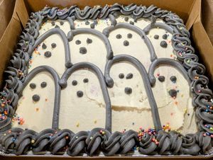 Frosted Strawberry Ghost Cake at Azalea's Bakery in Boise