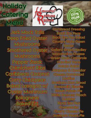 Holiday Catering is available for pick-up or drop off. Call Chef Nate @ (908)620-3605 or email Homecookinsk@gmail.com for consultation and more information. at Homecookin' Southern Kitchen in Roselle