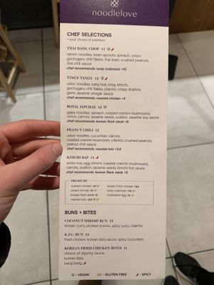 Menu   at noodlelove in Erie