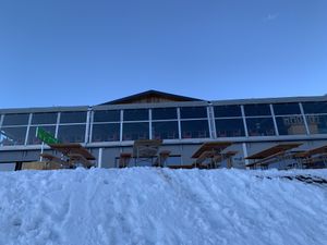 Outside  at Le Dahu in Verbier