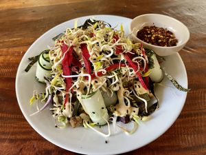 Korean Kimchi Waffles  at Kaikaia in Rivas