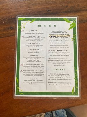 Menu   at Kaikaia in Rivas