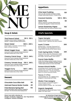 Food at Kaikaia in Rivas