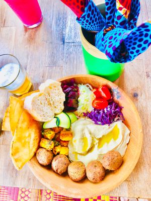 Hummus & Falafel bowl  at CasaTeranga PlantBaseDakar in Dakar