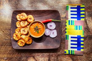 Alloco @ fried plantains  at CasaTeranga PlantBaseDakar in Dakar