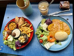 Hummus bowl & Ashanti bowl  at CasaTeranga PlantBaseDakar in Dakar