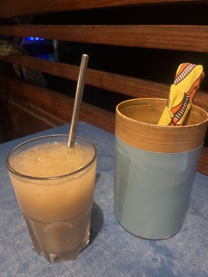 fresh unsweetened ginger juice  at CasaTeranga PlantBaseDakar in Dakar