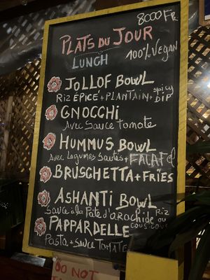 Menu  at CasaTeranga PlantBaseDakar in Dakar