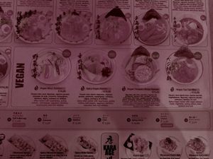 Menu with vegan options at Takumi Flagey in Brussels