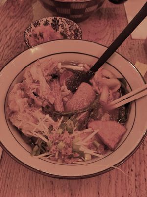 Vegan tempura shoyu ramen at Takumi Flagey in Brussels