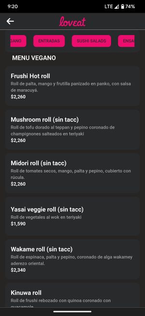 Menu Nov 2022 at Dashi in Buenos Aires