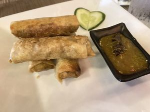 Spring rolls  at Villa Potenciana Restaurant in Malapascua Island