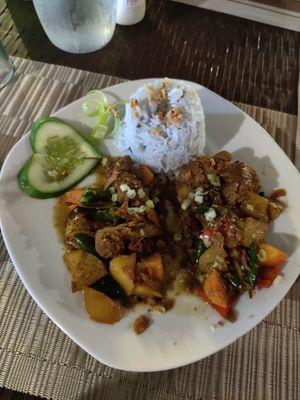 Native Adobo at Villa Potenciana Restaurant in Malapascua Island
