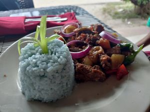 Adobo at Villa Potenciana Restaurant in Malapascua Island