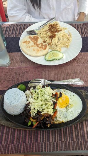 Mushroom sissig at Villa Potenciana Restaurant in Malapascua Island