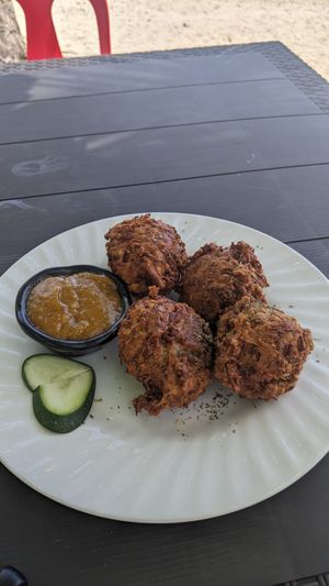 Crunchy balls at Villa Potenciana Restaurant in Malapascua Island