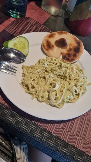 Green Carbonara at Villa Potenciana Restaurant in Malapascua Island