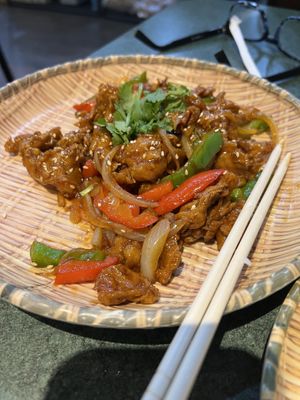 Vegan orange chicken. Highly recommend.  at Pho Thanh in Las Vegas