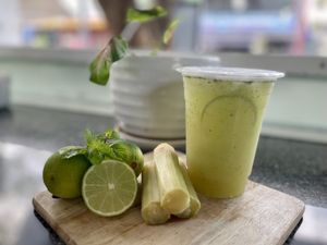 Minty lime cane  at Juicy Street in Siem Reap