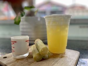 Fresh milk cane  at Juicy Street in Siem Reap