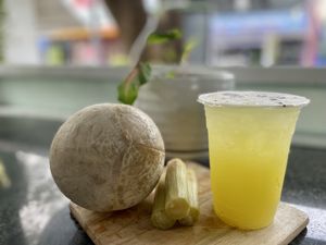 Coconut cane  at Juicy Street in Siem Reap