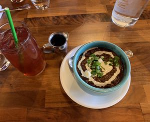 I am plentiful and I am love tea at Cafe Gratitude in Kansas City