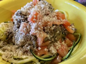 Spaghetti Squash Alfredo  at Cafe Gratitude in Kansas City