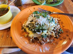 my favorite. polenta with squash spaghetti at Cafe Gratitude in Kansas City