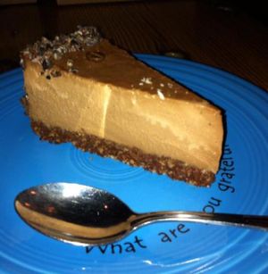 Sinful but misnamed Mocha Cheesecake.  More like a heavenly mousse. at Cafe Gratitude in Kansas City