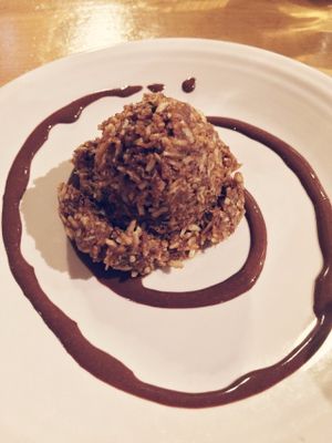 Salted caramel pecan macaroon at Cafe Gratitude in Kansas City
