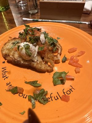 Vegan bruschetta  #Veganuary at Cafe Gratitude in Kansas City