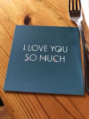 Free postcard at Cafe Gratitude in Kansas City