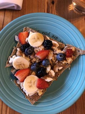 Raw sweet flatbread at Cafe Gratitude in Kansas City
