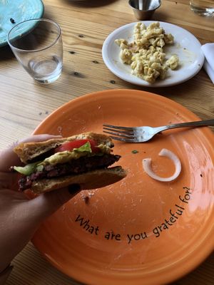 I’m grateful for this food! at Cafe Gratitude in Kansas City