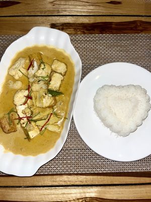 Another tofu panang curry and rice  at Anna's Restaurant in Koh Phi Phi