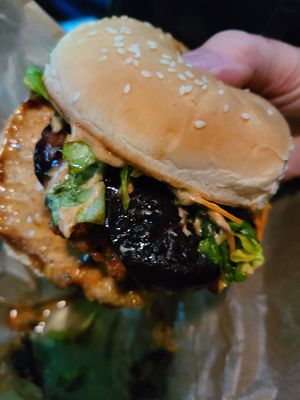 Salmon Burger #Veganuary at Plantastic Indy in Indianapolis