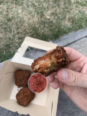 Italian bites, kinda like mozzarella sticks   at Plantastic Indy in Indianapolis