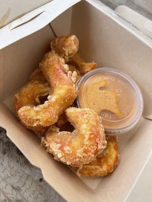 Tempura shrimp were expensive but delicious   at Plantastic Indy in Indianapolis