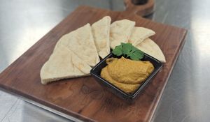 Chipotle Lime Hummus with Pita at Plantastic Indy in Indianapolis