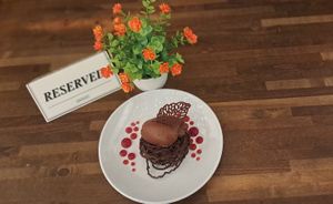 Leaving the Nest.
Home-made Vegan Chocolate Ganache and Chocolate Swirl with drops of Hibiscus Jelly $10 at Plantastic Indy in Indianapolis