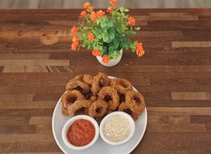 Vegan Calamari, our house made tartar and marinara sauce $18 at Plantastic Indy in Indianapolis