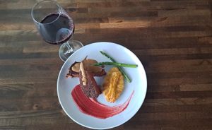 Vegan Steak, Mashed potatoes with truffle oil, Plantastic Indy Au Jus sauce, Asparagus, Cranberry sauce $36  at Plantastic Indy in Indianapolis