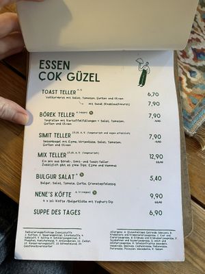Teil der Karte  at DEDE Cafe in Augsburg