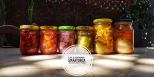 Homemade pickled veggies at Café & Restaurant Maratonga in Luxor