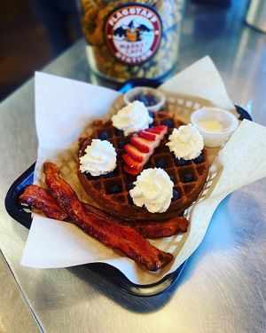 Waffles are divine! at Flagstaff Station Market Cafe in Flagstaff