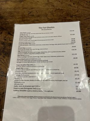 Menu September 2025  at The Fat Gherkin in Moira