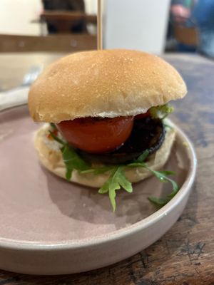 Vegan breakfast bap  at The Fat Gherkin in Moira