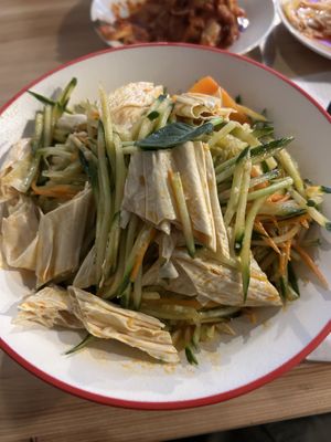 Vegan peanut cucumber bowl 💘  at Jumbowl Noodle Restaurant (Big Bowl Noodle) in Helsinki