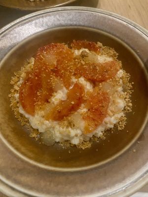Rice pudding with blood orange and citrusgel  at Vert Restaurant in Middelburg